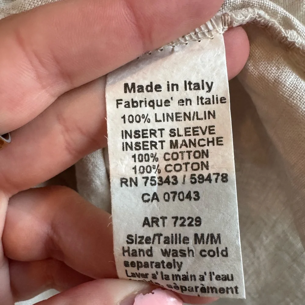 Women’s Terzo Millennio Made in Italy 100% Linen
Top Beige Cream Size Medium - Picture 3 of 4